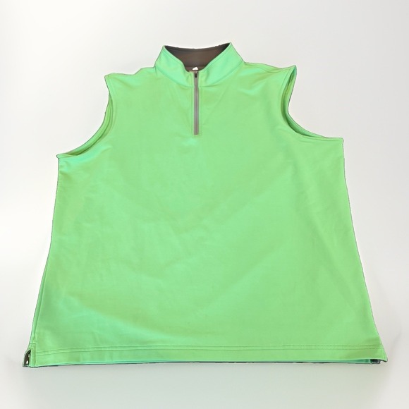 Peter Millar Other - Peter Millar Vest Golf Element Wicking Mens XL Green 1/4 Zip Mock‎ Neck